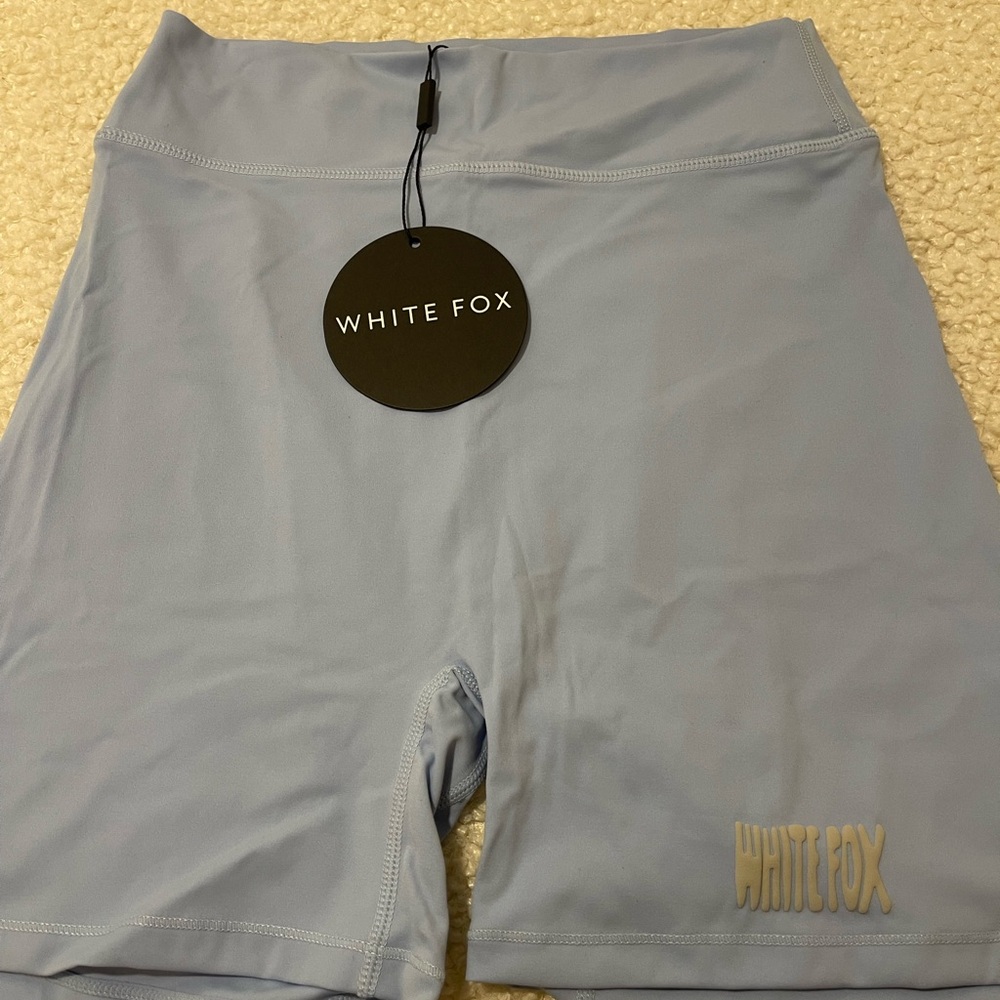 White Fox Boutique Light Blue Bike Shorts
